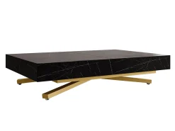 Transformer sofabord Oswego 178 (Sort marmor)