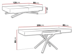 Transformer sofabord Oswego 178 (Sort marmor)