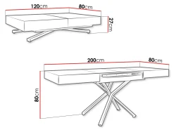 Transformer sofabord Oswego 176 (Kashmir)