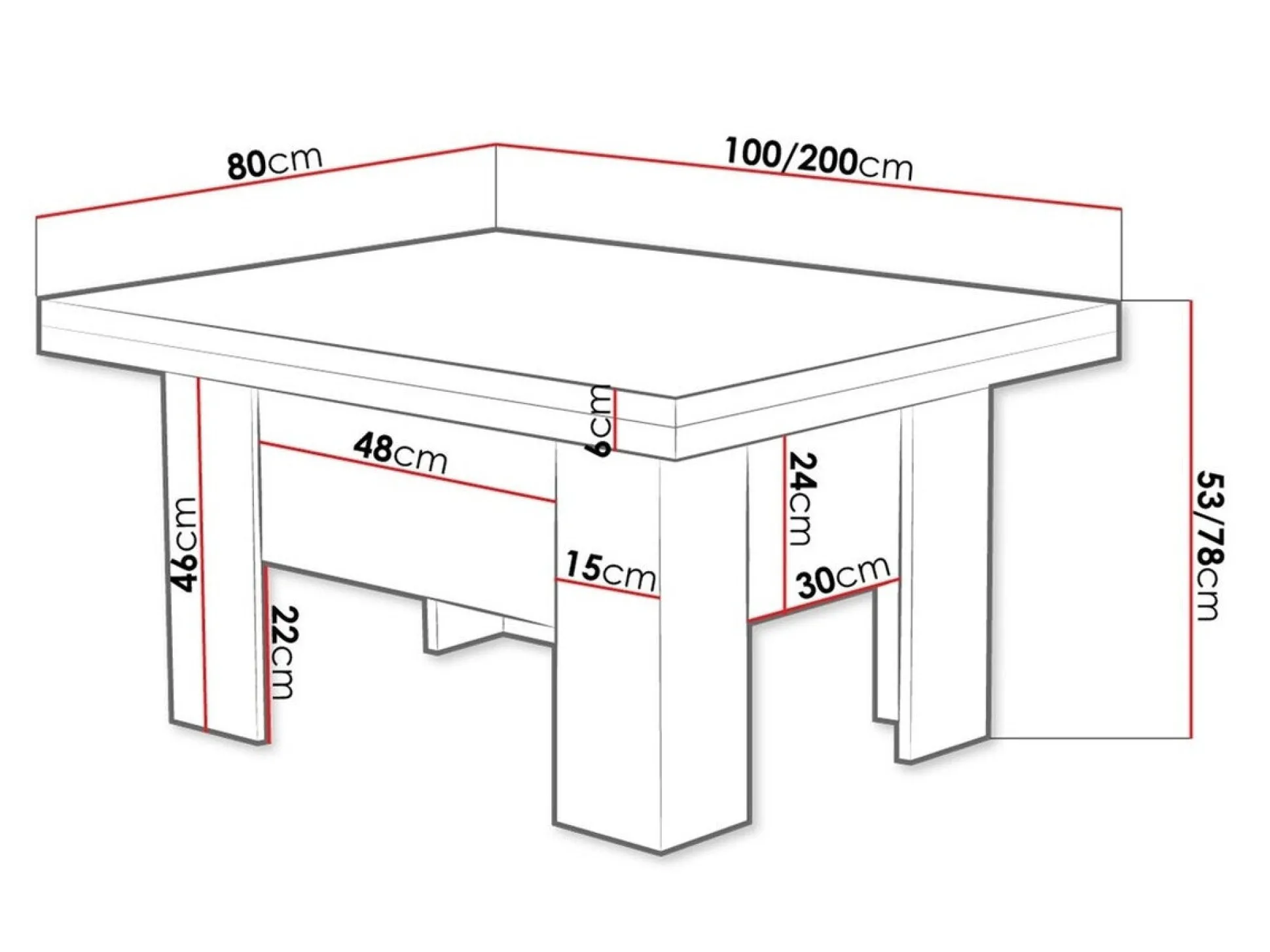 Transformer sofabord Stanton 102 (Sonoma eg)