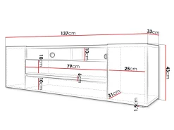 TV-bord Ager (Hvid + Glansfuld hvid)