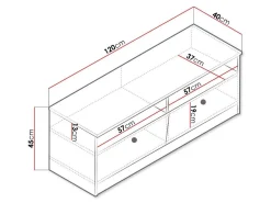 TV-bord Almira 107 (Artisan eg + Hvid)