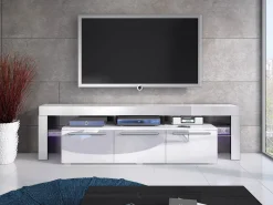 TV-bord Arbor (Hvid + Glansfuld hvid)