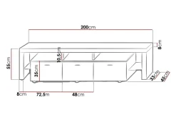 TV-bord Arbor (Hvid + Glansfuld hvid)