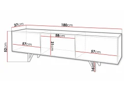 TV-bord Audis (Hvid + Glansfuld hvid)