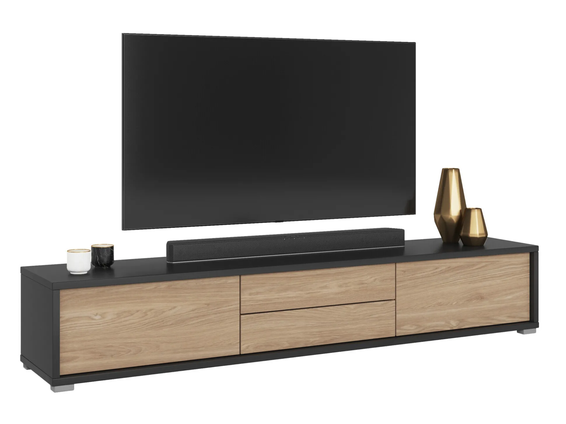 TV-bord Austin 325 (Antracit + Egetræ)