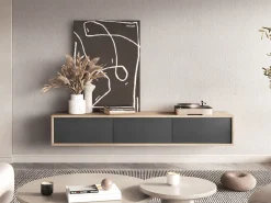 TV-bord Austin 324 (Egetræ + Antracit)