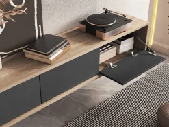 TV-bord Austin 324 (Egetræ + Antracit)