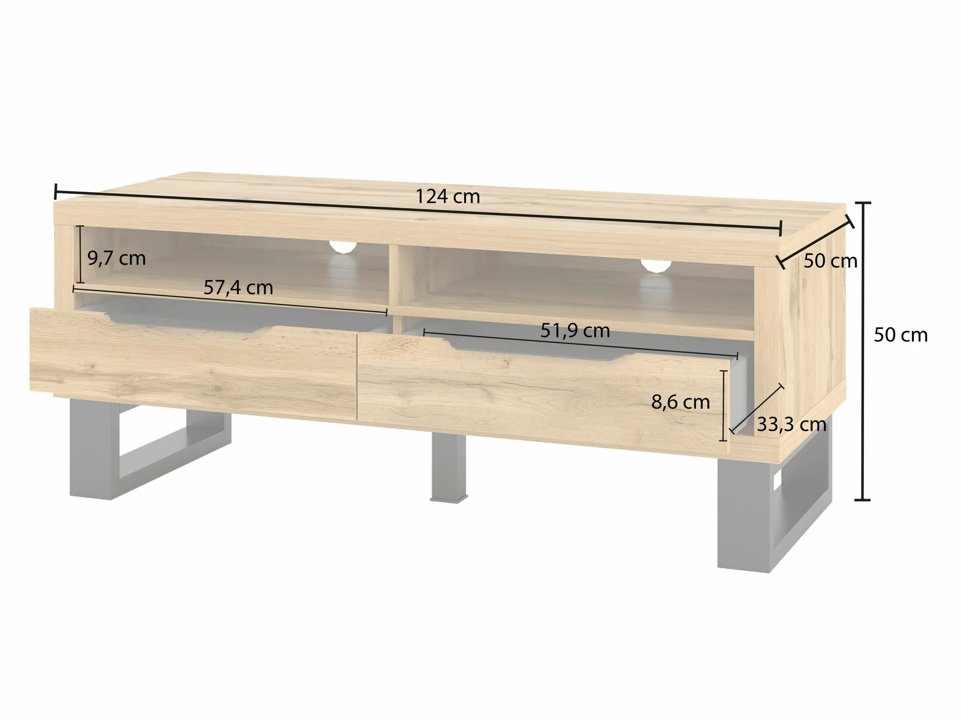 TV-bord Avicavu 100 (Wotan eg + Sort)