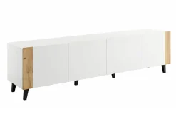 TV-bord Charlotte 184 (Hvid + Craft egetræ)