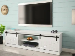 TV-bord Charlotte 156 (Hvid + Glansfuld hvid)