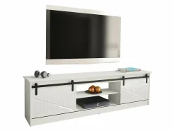 TV-bord Charlotte 156 (Hvid + Glansfuld hvid)