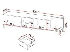 TV-bord Charlotte 157 (Hvid + Hvid marmor)