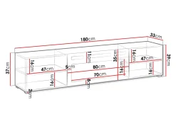 TV-bord Charlotte 190 (Sort)