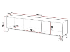 TV-bord Charlotte 142 (Sort)