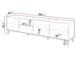 TV-bord Charlotte 145 (Sort + Blank sort)