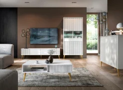 TV-bord Cirferi 105 (Hvid + Gylden)