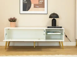 TV-bord Cirferi 104 (Hvid + Gylden)