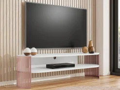 TV-bord Civer II (Lyserød + Hvid)