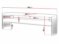 TV-bord Civer II (Lyserød + Hvid)