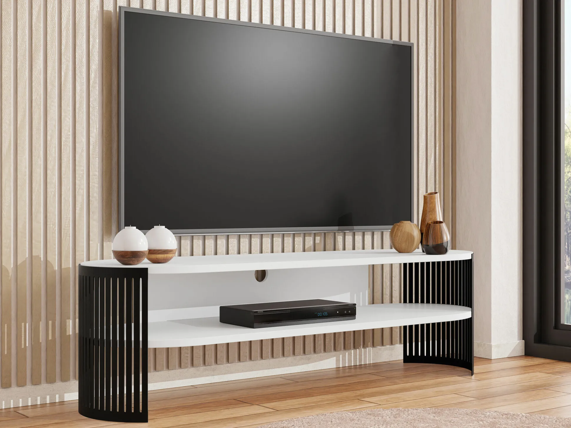 TV-bord Civer (Sort + Hvid)