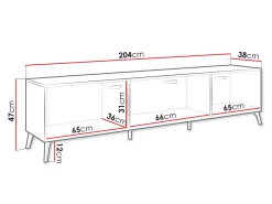 TV-bord Comfivo Capella I (Hvid + Glansfuld hvid)