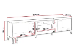 TV-bord Comfivo Capella III (Hvid + Glansfuld hvid)