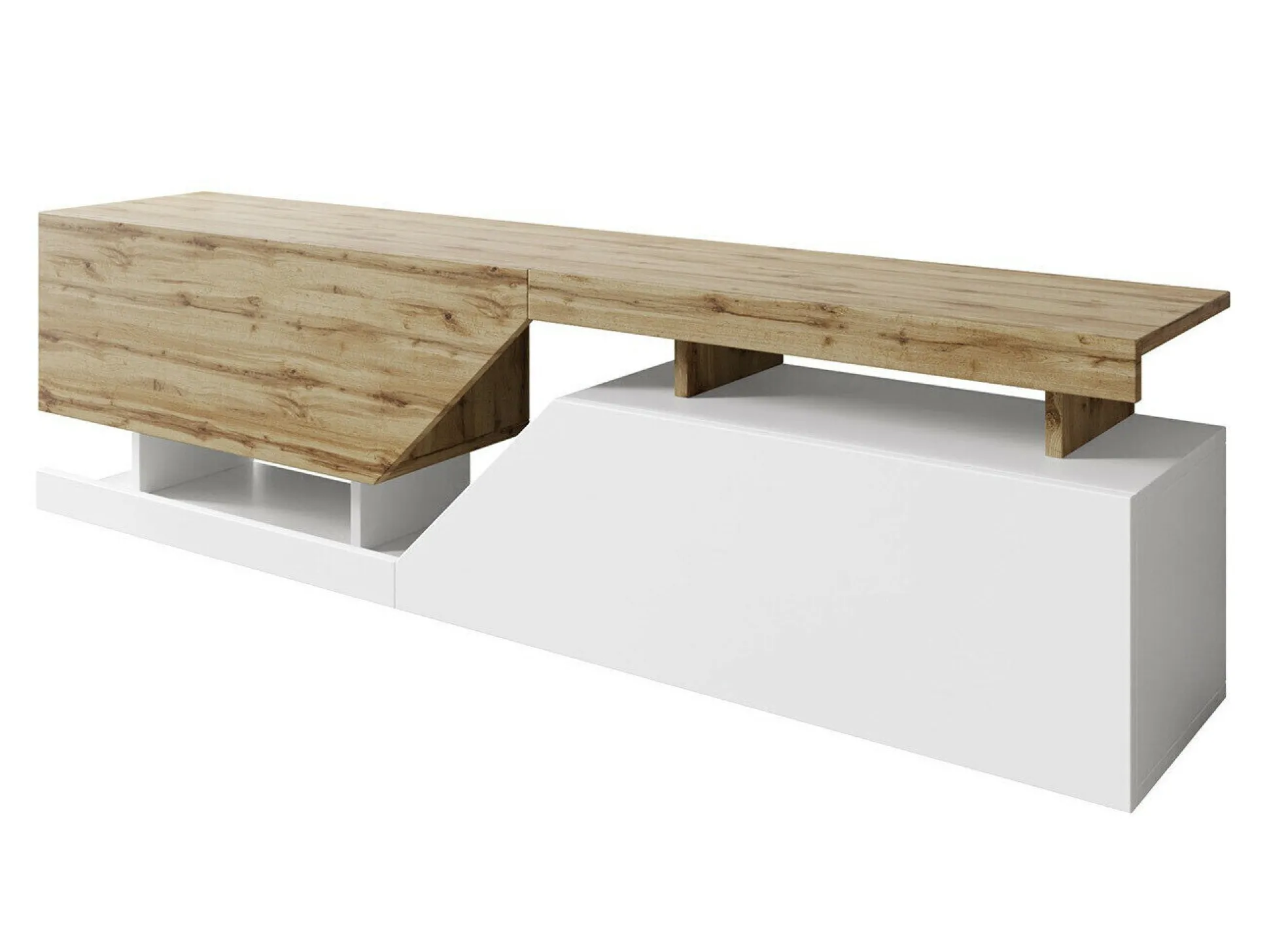 TV-bord Comfivo Daldune (Hvid + Wotan eg)