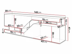 TV-bord Comfivo Daldune (Hvid + Wotan eg)