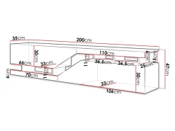 TV-bord Comfivo Daldune I (Antracit + Wotan eg)
