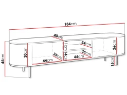 TV-bord Comfivo Livtena I (Hvid marmor + Gylden)
