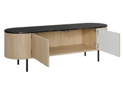 TV-bord Comfivo Livtena (Sort marmor + Sort)