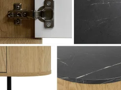 TV-bord Comfivo Livtena (Sort marmor + Sort)