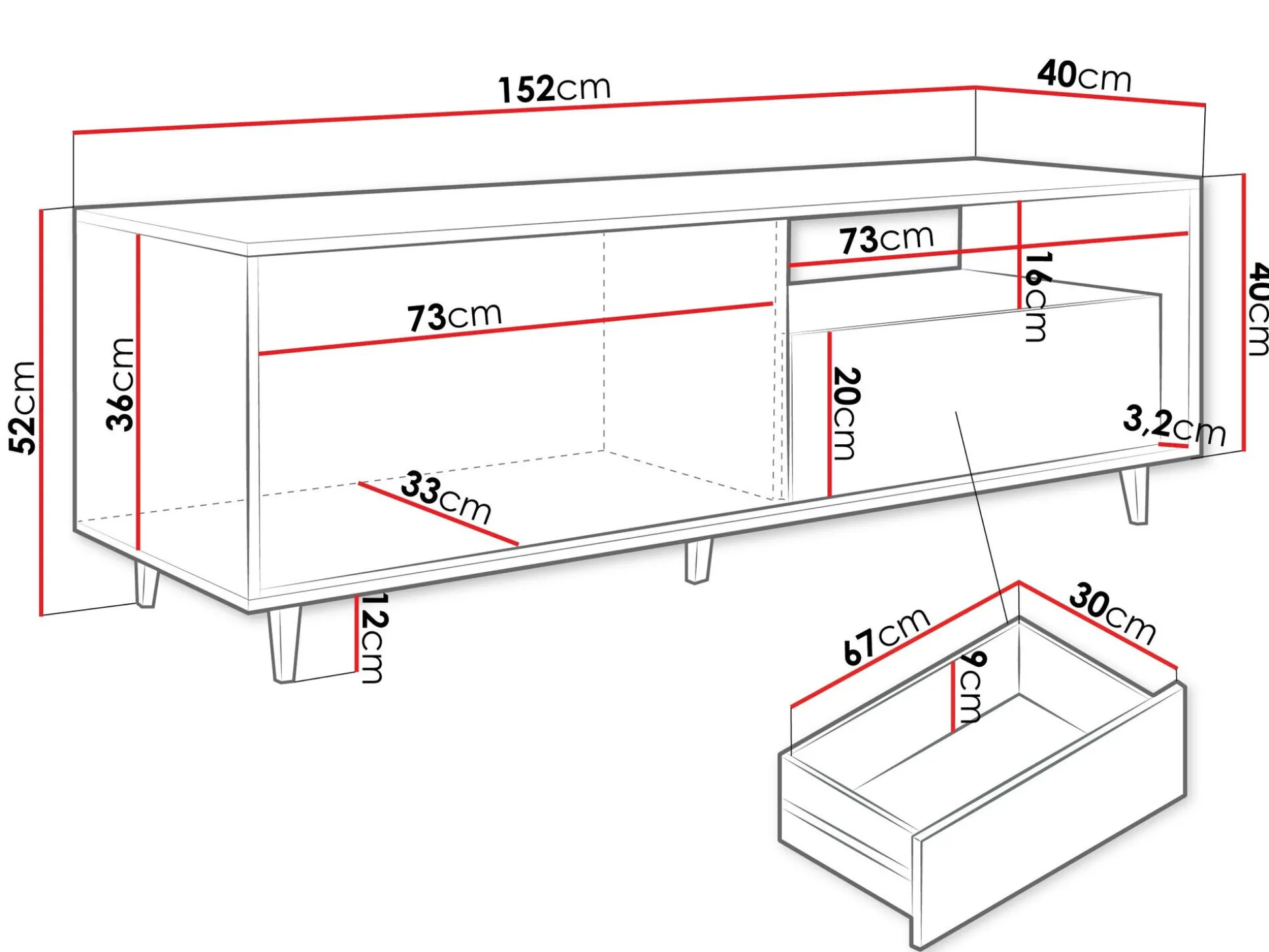 TV-bord Comfivo Romtori