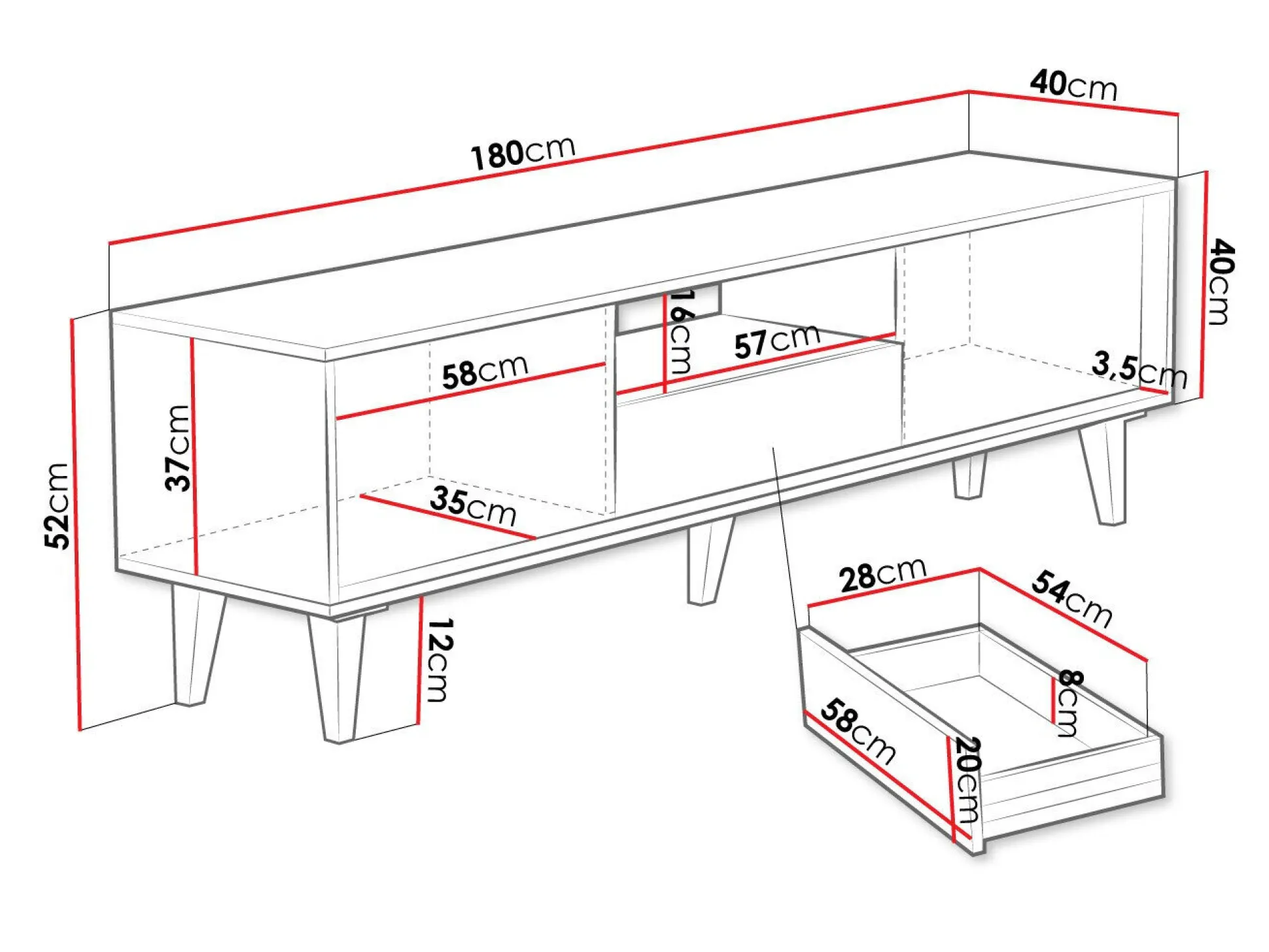 TV-bord Comfivo Romtori I