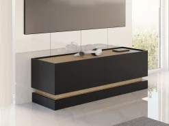 TV-bord Comfivo Tilia I (Sort + Egetræ)