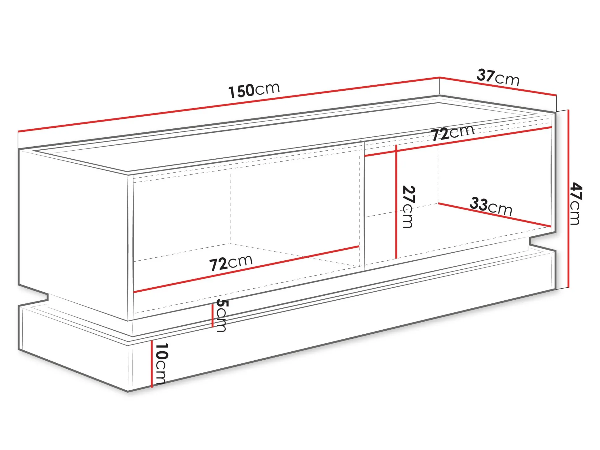 TV-bord Comfivo Tilia I (Sort + Egetræ)