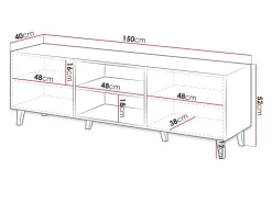 TV-bord Dicto (Hvid + Sort)