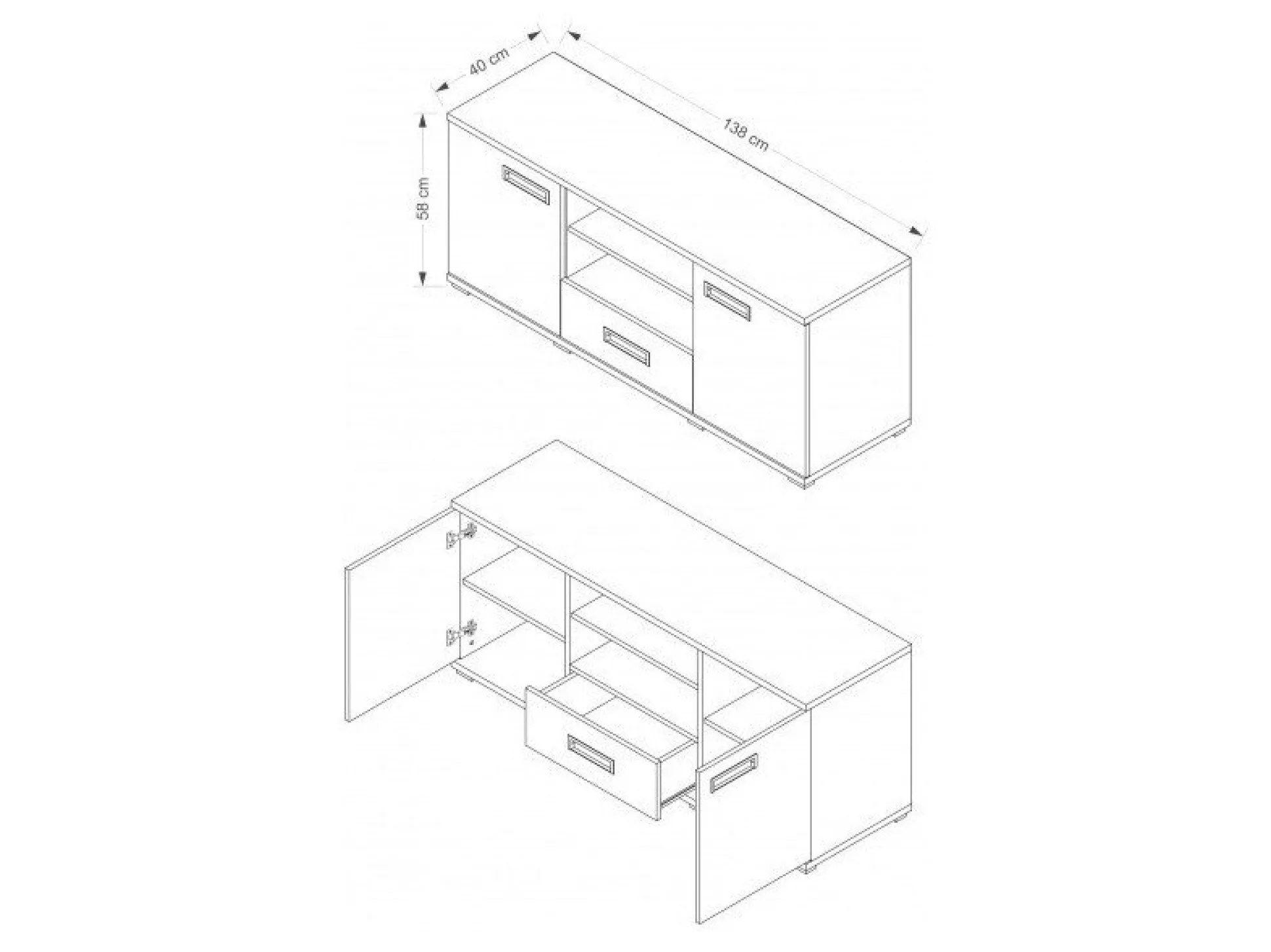 TV-bord Elicavo 102 (Sonoma eg)