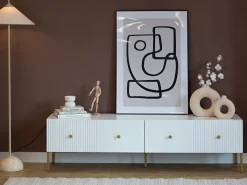 TV-bord Etliva 105 (Hvid + Gylden)