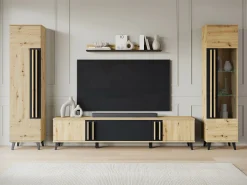 TV-bord Facetor (Artisan eg + Grafit)