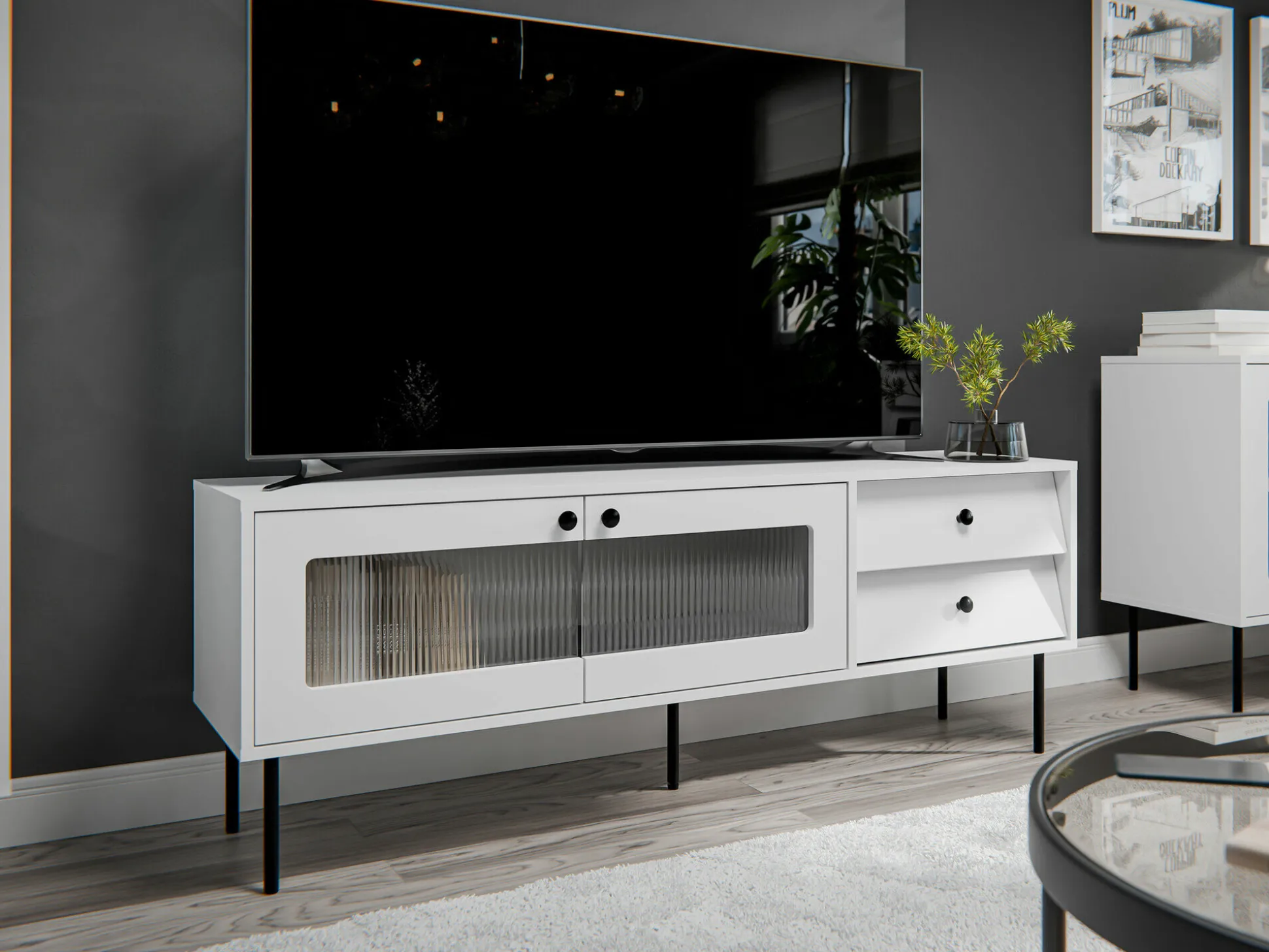 TV-bord Feletri 102 (Hvid)