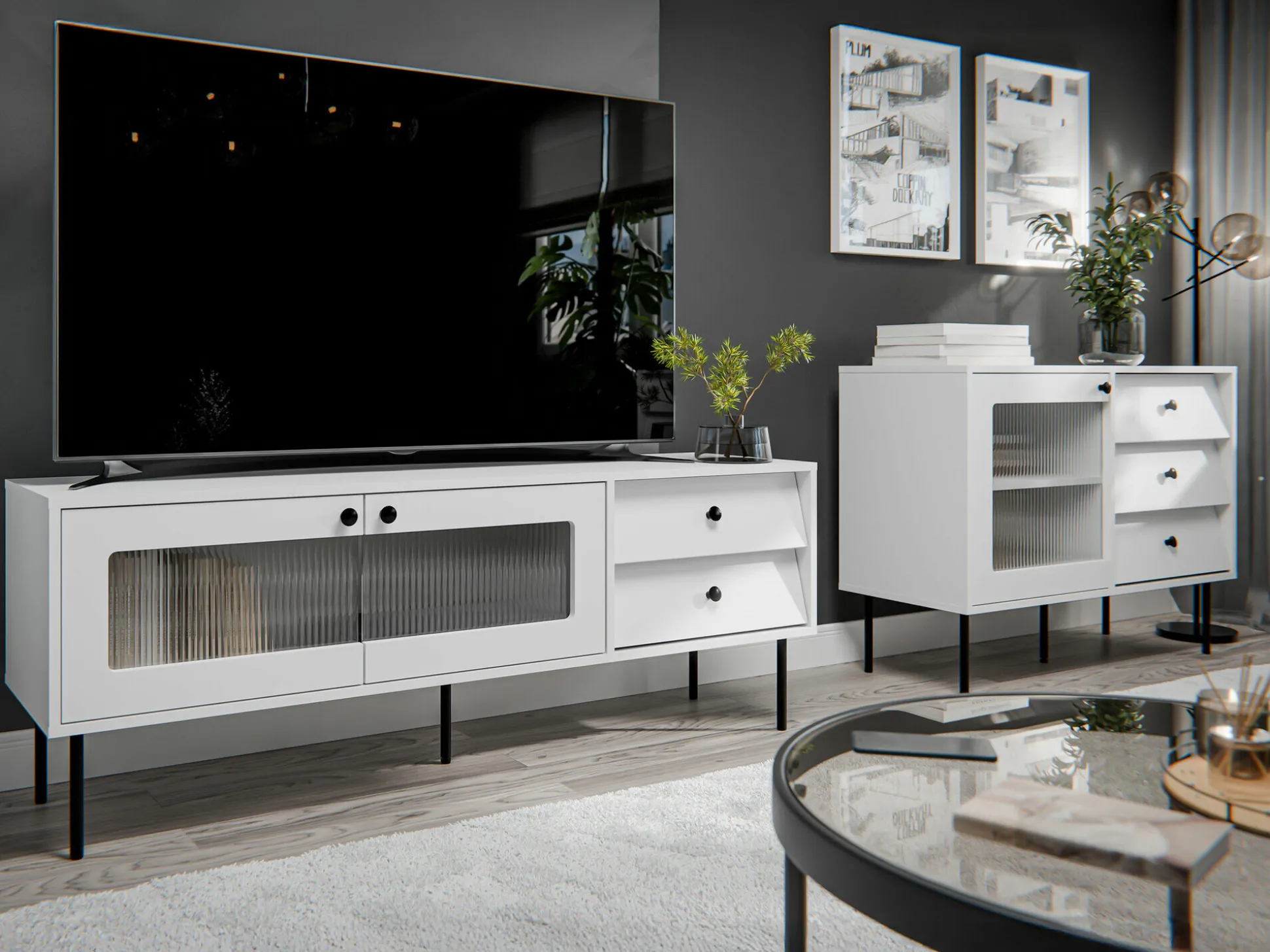 TV-bord Feletri 102 (Hvid)