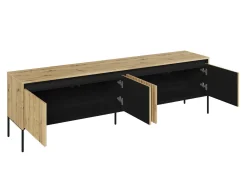 TV-bord Fernolu 105 (Artisan eg + Sort)