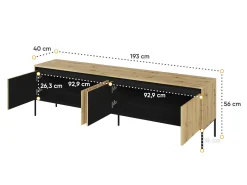 TV-bord Fernolu 105 (Artisan eg + Sort)