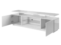 TV-bord Figura (Hvid + Glansfuld hvid)