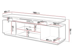 TV-bord Figura (Hvid + Glansfuld hvid)