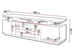 TV-bord Figura I (Hvid + Glansfuld hvid)
