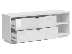 TV-bord Fivale 104 (Glansfuld hvid + Hvid)