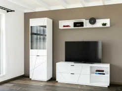 TV-bord Fivale 104 (Glansfuld hvid + Hvid)